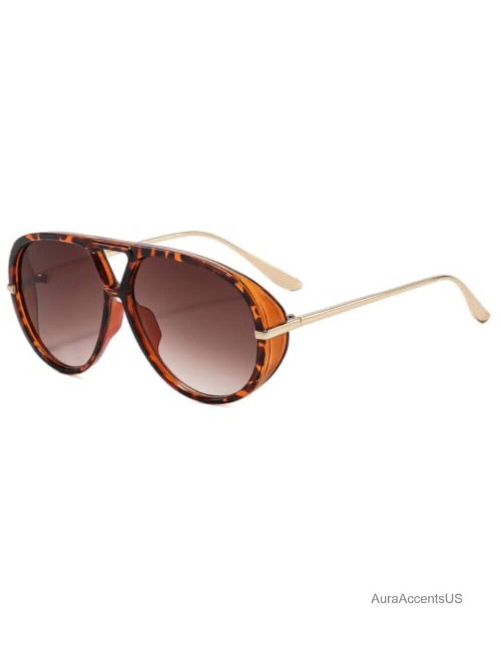 Oversized Aviator Sunglasses UV400 Polycarbonate Lenses Retro 70s